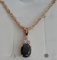 Onyx & White Sapphire Necklace