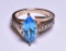 Marquis Cut Blue Topaz & Diamond Dinner Ring