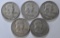 5 Franklin Half Dollars