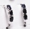 3 Stone Sapphire Evening Earrings