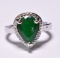 Pear Cut Emerald & Diamond Dinner Ring