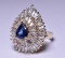 3.88 ct. Pear Cut Sapphire & Diamond Estate Ring