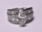 Marquis Cut 3.82ct. White Sapphire Estate Ring