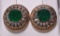 Round Cut Emerald Estate Earrings