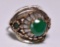 Round Cut Emerald Estate Ring