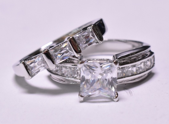Flawless 6.35 ct. White Sapphire Estate Ring