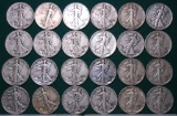 24 Silver Walking Liberty Half Dollars