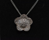 White Topaz Flower Necklace