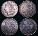 4 U.S. Morgan Silver Dollars