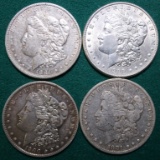 4 U.S. Morgan Silver Dollars