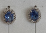 Oval Cut Sapphire Dinner Earrings