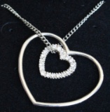 White Sapphire Heart Necklace