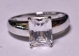 Near Flawless White Sapphire Estate Ring