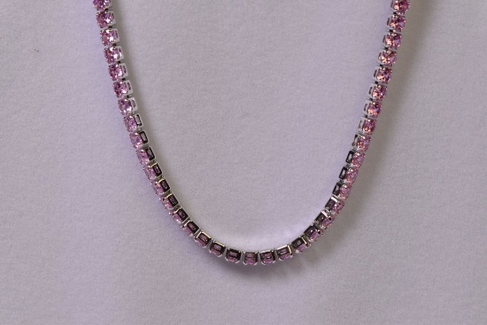 8 ct Pink Sapphire Estate Necklace