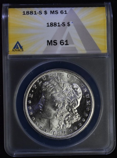 1881-S MS61 ANACS Morgan Silver Dollar