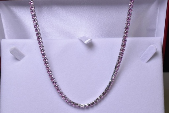8 ct Pink Sapphire Estate Necklace