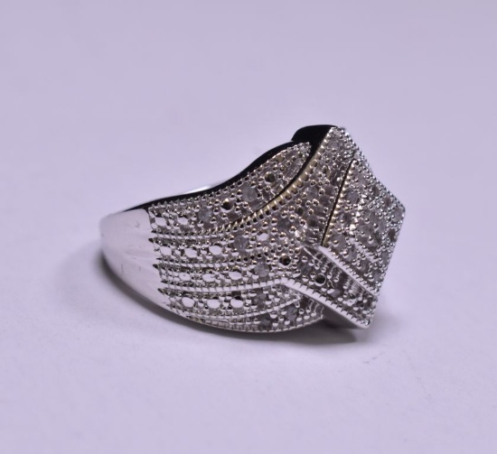 Rolex style diamond estate ring