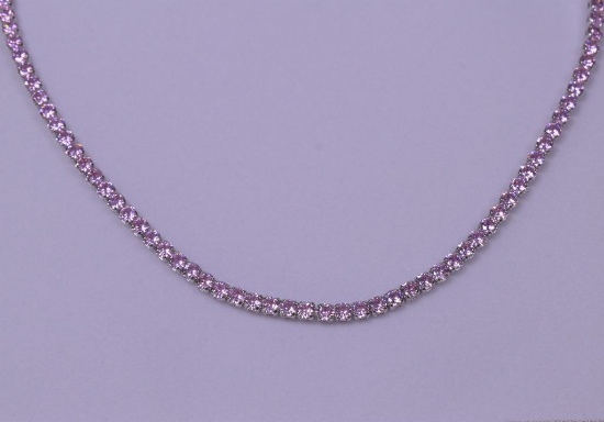 8 ct. pink sapphire estate necklace
