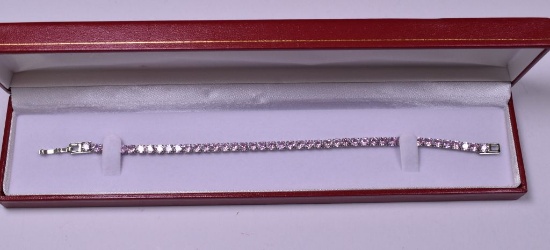 4.11 ct. pink sapphire  estate bracelet