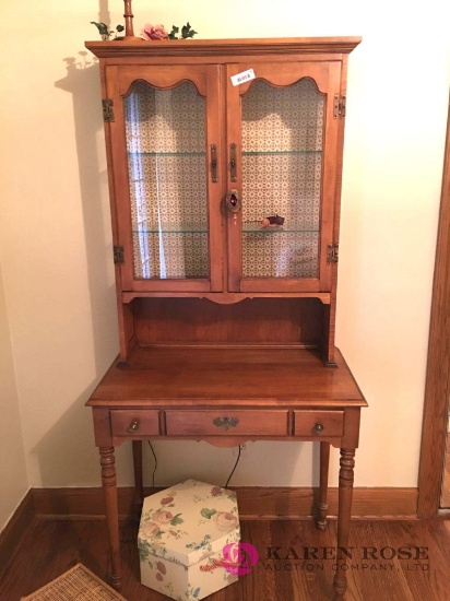 Small desk antique with cabinet