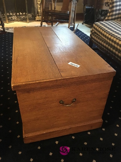 Vintage solid oak blanket chest