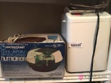 vintage humidifer and bread maker with cookbooks