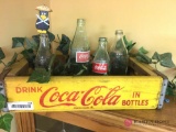 Vintage Coke bottles and case