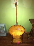 Wood table with builtin lamp
