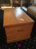 Vintage solid oak blanket chest