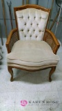 Wicker side arm chair cushioned chair