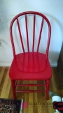 Red painted chair