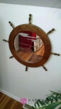 16in ship's wheel mirror