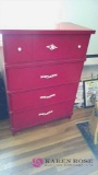 30 x 40 red painted dresser