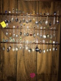 Collection of spoons and rack