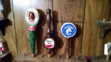 3 assorted beer taps