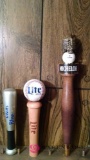 3 assorted beer taps