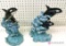 2 14 inch tall killer whale figurines