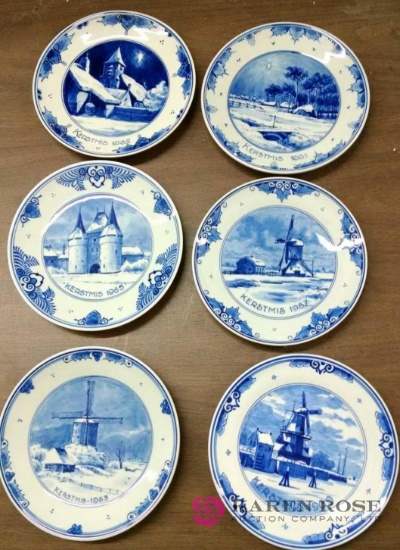 6 Kerstmis collector plates