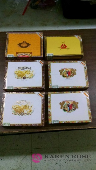 Lot of 6 cigar boxes