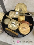 Lot of gold colored vintage mirrors columns