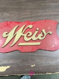 Wooden advertising sign