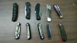 Lot of 10 folding knives