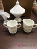 4 milk Glass pieces