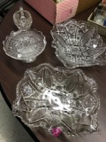 Pressed glass candy dishes