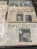Vintage newspapers from 1963 and 1968