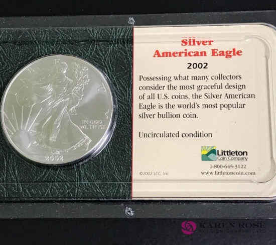 2002 Silver American eagle dollar