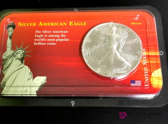 Silver American eagle dollar