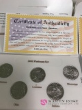 2002 gold Edition and platinum Edition state quarters
