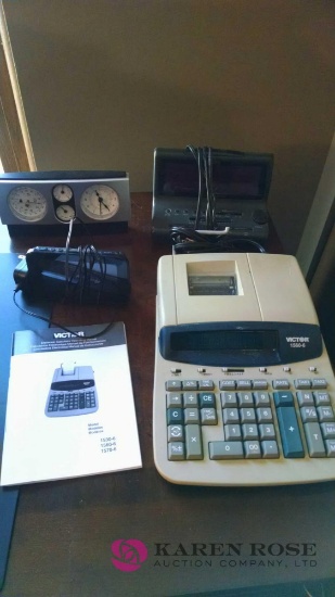 Weather station, calculator, and desk clocks