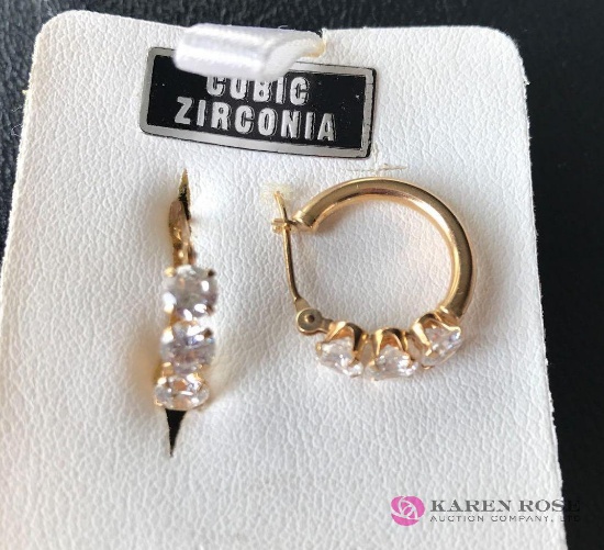 14 karat gold cubic zirconia earrings